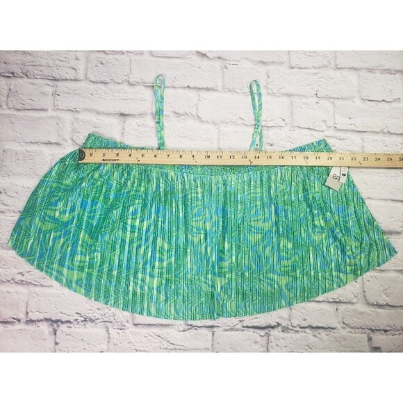 Nordstrom BP Womens Size 2X Green Blue Retro Vibes Crop Top - Picture 5 of 5